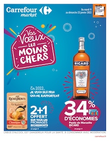 Carrefour Market Catalogue "Vos Voeux LES MOINS CHERS", 14 pages, Châtenay-Malabry,  11/01/2022 - 23/01/2022