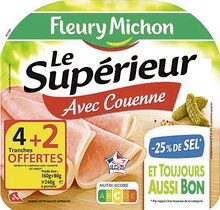 Jambon Le Supérieur Avec Couenne - 25% de Sel - Géant Casino à Malakoff Jambon Le Supérieur Avec Couenne - 25% de Sel en promo chez Géant Casino Malakoff à 2,65 €