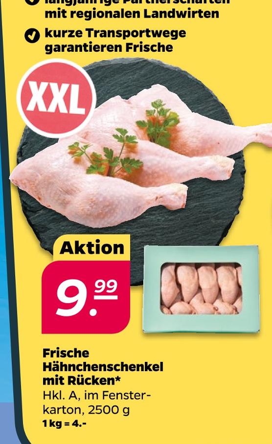 Frische Hähnchenschenkel mit Rücken