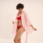 Peignoir kimono court effet satin rose clair femme à 27,99 € dans le catalogue La Halle