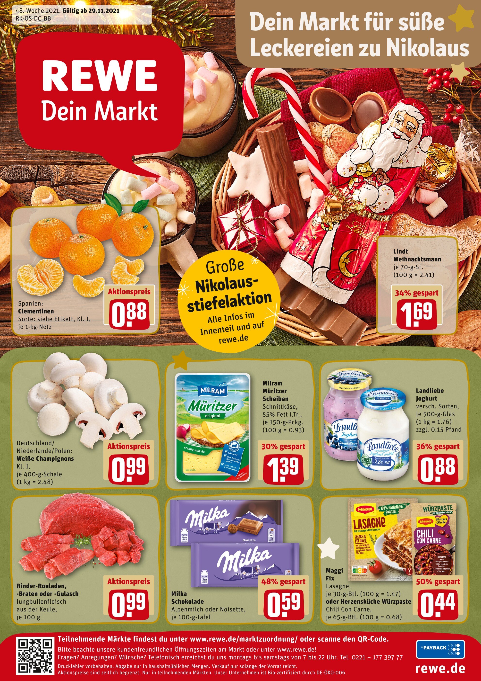 REWE Prospekt für Dresden mit 17 Seiten REWE Prospekt für Dresden: "Angebote im Markt", 17 Seiten, 29.11.2021 - 04.12.2021