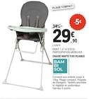 Chaise haute fixe pliable - BAMBISOL en promo chez E.Leclerc Saint-Étienne à 29,90 €