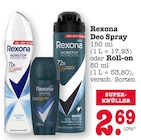 Deo Spray oder Roll-on Angebote von Rexona bei E center Heidelberg für 2,69 €