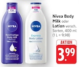 Body Milk im Angebot bei E center in Ulm Body Milk Angebote von Nivea bei E center Ulm für 3,99 €