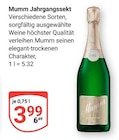 Jahrgangssekt im Angebot bei GLOBUS in Neubrandenburg Jahrgangssekt Angebote von Mumm bei GLOBUS Neubrandenburg für 3,99 €