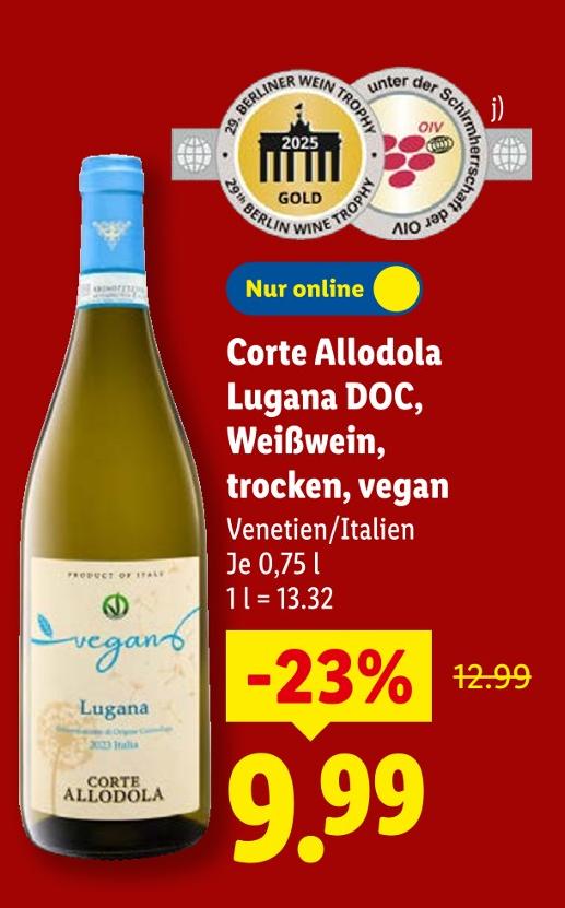 Corte Allodola Lugana DOC, Weißwein, trocken, vegan