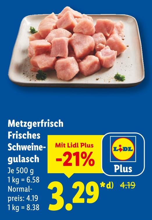 Frisches Schweinegulasch