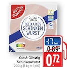 Schinkenwurst bei EDEKA im Geislingen Prospekt für 0,72 €