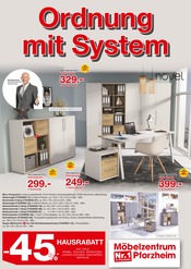 Schreibtisch im Möbelzentrum Pforzheim Prospekt in Speyer Aktueller Möbelzentrum Pforzheim Prospekt mit Schreibtisch, "Ordnung mit System", Seite 1