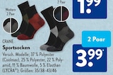 Sportsocken im ALDI SÜD Prospekt Sportsocken von CRANE im aktuellen ALDI SÜD Prospekt für 1,99 €