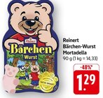 Bärchen-Wurst Mortadella im Angebot bei E center in Singen Bärchen-Wurst Mortadella Angebote von Reinert bei E center Singen für 1,29 €