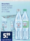 Mineralwasser im Angebot bei Getränkewelt in Wuppertal Mineralwasser Angebote von Rheinfels bei Getränkewelt Wuppertal für 5,99 €