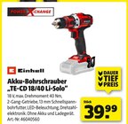 Akku-Bohrschrauber „TE-CD 18/40 Li-Solo“ im Angebot bei Hagebaumarkt in Menden Akku-Bohrschrauber „TE-CD 18/40 Li-Solo“ Angebote von Einhell bei Hagebaumarkt Menden für 39,99 €