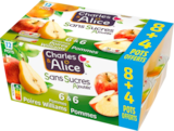 PURÉE DE FRUITS SANS SUCRES AJOUTÉS CHARLES & ALICE - CHARLES & ALICE en promo chez Auchan Hypermarché PURÉE DE FRUITS SANS SUCRES AJOUTÉS CHARLES & ALICE - CHARLES & ALICE dans le catalogue Auchan Hypermarché
