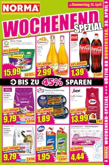 Coca Cola im Norma Prospekt "Mehr fürs Geld" mit 19 Seiten (Augsburg)