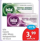 Cassis oder Moos Halspastillen von Isla für 3,99 € bei budni im Angebot Cassis oder Moos Halspastillen von Isla im aktuellen budni Prospekt