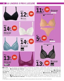Promotion Soutien-Gorge Armatures dans le prospectus E.Leclerc, valable du 24/02/2026 au 07/03/2026 Promo Soutien-Gorge Armatures dans le catalogue E.Leclerc du moment à la page 44