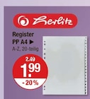 Register PP A4 von Herlitz für 1,99 € bei V-Markt im Angebot Register PP A4 von Herlitz im aktuellen V-Markt Prospekt