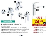 toom Baumarkt Kittendorf - Armaturenserie „Focus 70“ Angebot im Prospekt Armaturenserie „Focus 70“ bei toom Baumarkt im Kittendorf Prospekt für 71,99 €