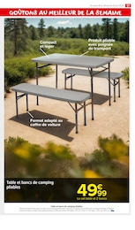 Prix et réduction Table Camping dans le prospectus Carrefour Market en cours Offre Table Camping dans le catalogue Carrefour Market du moment à la page 67