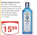 Dry Gin Angebote von Bombay Sapphire bei GLOBUS Pulheim für 15,99 €
