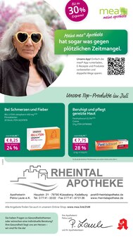 Aktueller mea - meine apotheke Prospekt "Unsere Juli-Angebote" für Küssaberg Aktueller mea - meine apotheke Prospekt für Küssaberg mit Seiten
