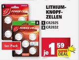 Lithium-Knopfzellen CR2025 Angebote von Power Cell bei E center Mainz für 1,59 €