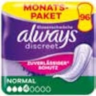 Discreet Inkontinenz-Einlagen Monatspaket im Rossmann Prospekt Discreet Inkontinenz-Einlagen Monatspaket von Always im aktuellen Rossmann Prospekt für 29,99 €