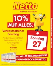 Netto Marken-Discount Höxter Prospekt der aktuellen Woche, gültig von 27.09.2026 bis 27.09.2026 Aktueller Netto Marken-Discount Höxter Prospekt "10% auf ALLES" mit 2 Seiten