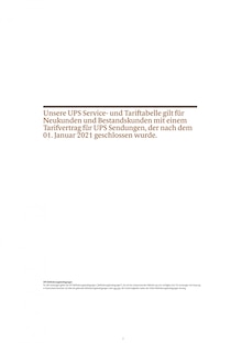 Aktueller UPS Prospekt "Tariftabelle und Serviceleistungen" Seite 2 von 39 Seiten für Hamburg