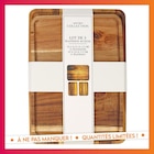 Lot de 3 plateaux en acacia à B&M dans Villers-Saint-Sépulcre