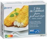 2 dos de cabillaud façon fish and chips MSC - PICARD dans le catalogue Picard