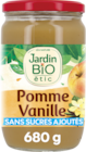 PURÉE BIO POMME VANILLE JARDIN BIO ÉTIC - JARDIN BIO à 2,57 € dans le catalogue Auchan Hypermarché