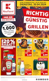 Aktueller Kaufland Supermärkte Prospekt für Sprockhövel: RICHTIG GÜNSTIG GRILLEN mit 8} Seiten, 18.04.2024 - 30.04.2024
