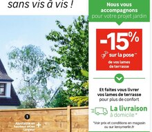 Leroy Merlin Floirac - Bon plan sur la pose de vos lames de terrasse Promo Bon plan sur la pose de vos lames de terrasse dans le catalogue Leroy Merlin "Solutions Maison" à Floirac