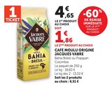 Café moulu Origine - Jacques Vabre - Hyper U à Créteil Café moulu Origine - Jacques Vabre en promo chez Hyper U Créteil à 1,86 €