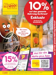 Netto Marken-Discount Prospekt für Großenbrode mit 2 Seiten Netto Marken-Discount Prospekt für Großenbrode: "10% auf das gesamte Mehrweg-Sortiment", 2 Seiten, 03.08.2026 - 08.08.2026