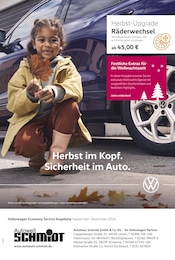 Volkswagen Prospekt für Schwerte mit 1 Seite Volkswagen Prospekt für Schwerte: "Herbst im Kopf. Sicherheit im Auto.", 1 Seite, 01.09.2026 - 31.12.2026