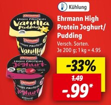 Lebensmittel von Ehrmann im aktuellen Lidl Prospekt für 0.99€
