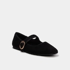 Ballerine femme suédine à bride noir femme - La Halle à Cannes Ballerine femme suédine à bride noir femme en promo chez La Halle Cannes à 25,99 €