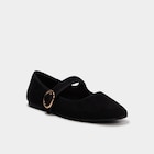 Ballerine femme suédine à bride noir femme en promo chez La Halle Valence à 25,99 €