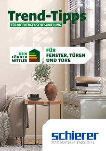 Max Schierer Prospekt Trend-Tipps FÜR DIE ENERGETISCHE SANIERUNG mit  Seiten in Treffelstein und Umgebung