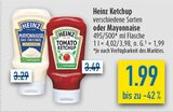 Ketchup verschiedene Sorten oder Mayonnaise Angebote von Heinz bei diska Dresden für 1,99 €