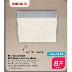 Sternenhimmel LED-Deckenleuchte silber
