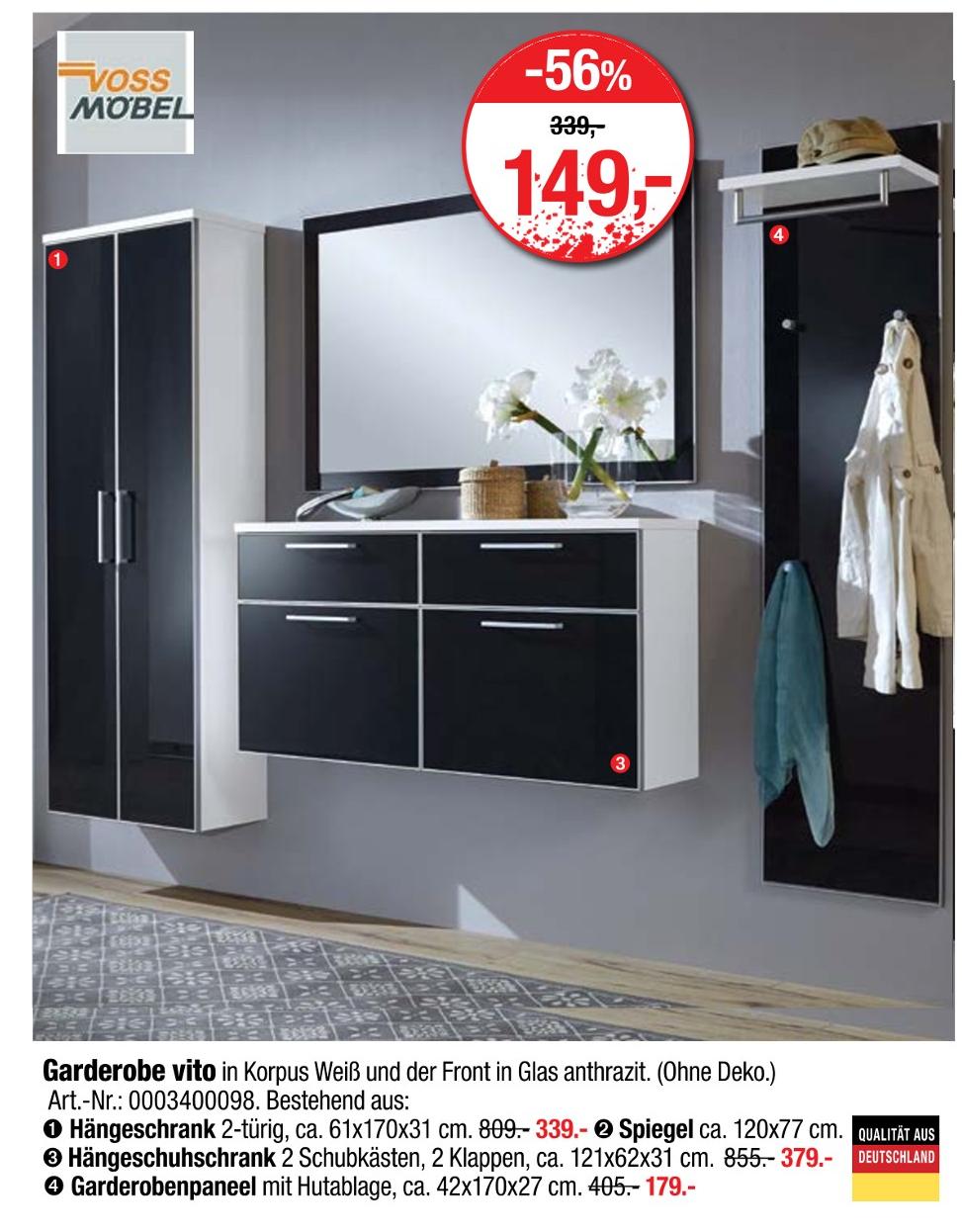Opti-Wohnwelt Bremerhaven - Garderobe vito Garderobe vito Angebot bei Opti-Wohnwelt Bremerhaven im Prospekt 40% IN ALLEN ABTEILUNGEN