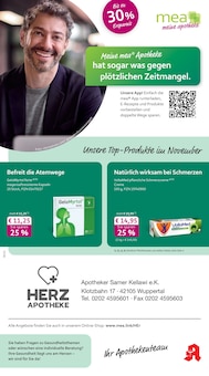 Aktueller mea - meine apotheke Prospekt "Unsere November-Angebote" für Wuppertal Aktueller mea - meine apotheke Prospekt für Wuppertal mit Seiten