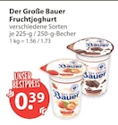 Erdbeeren im V-Markt Prospekt Fruchtjoghurt Erdbeere von Der Große Bauer im aktuellen V-Markt Prospekt für 0,39 €