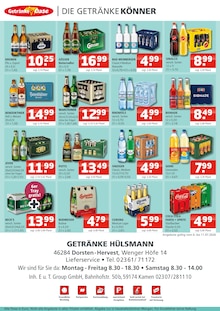 Bier im aktuellen Getränke Oase Prospekt (Marl) Bier im Getränke Oase Prospekt "Aktuelle Angebote" mit 2 Seiten (Marl)
