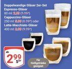 Doppelwandige Gläser 2er-Set Espresso-Gläser Angebote bei GLOBUS Weimar für 2,99 €
