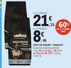 Café en grains - LAVAZZA en promo à 8,46 € chez E.Leclerc Café en grains - LAVAZZA dans le catalogue E.Leclerc